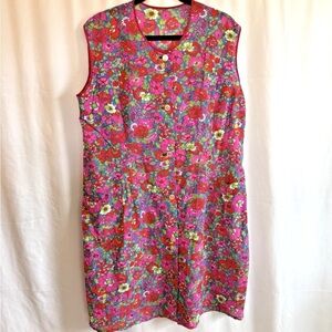 Vintage 1960's Floral House Coat Dress - Size Extra Large